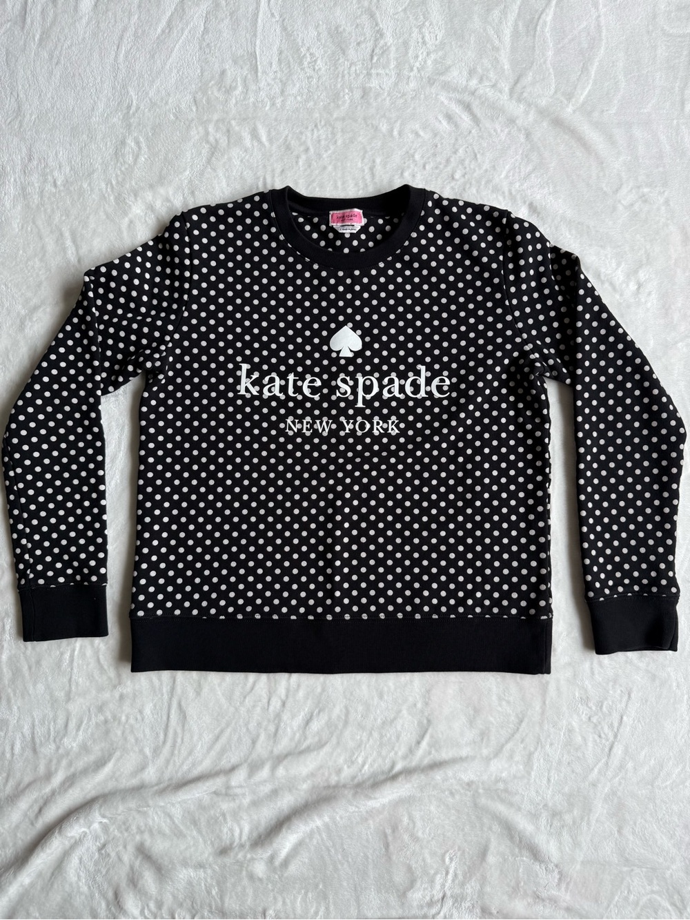 Kate Spade Black and White Polka Dot Crewneck Sweatshirt